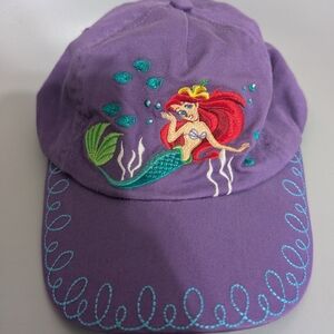 Vintage 90's The Little Mermaid Youth Adjustable Hat Purple & Teal Disney Store